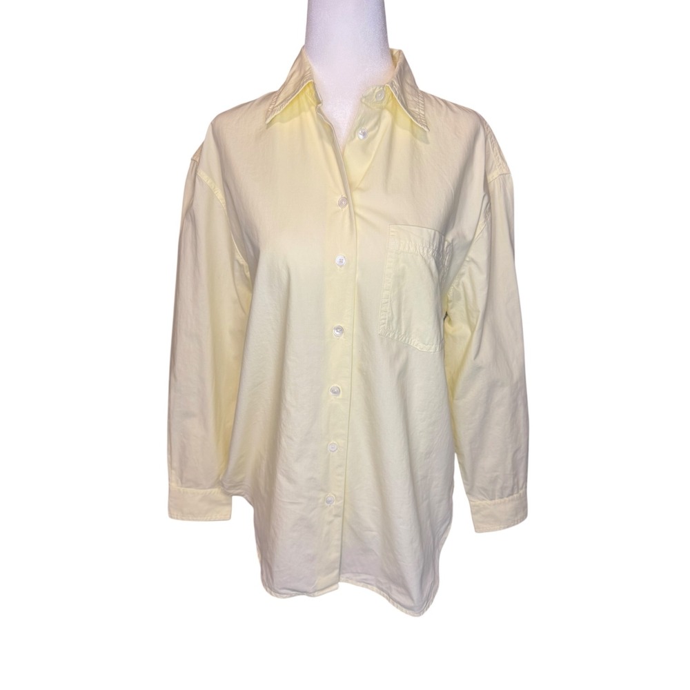 Madewell The Easy Shirt in Poplin Womens XS Pale Yellow NWOT NY392